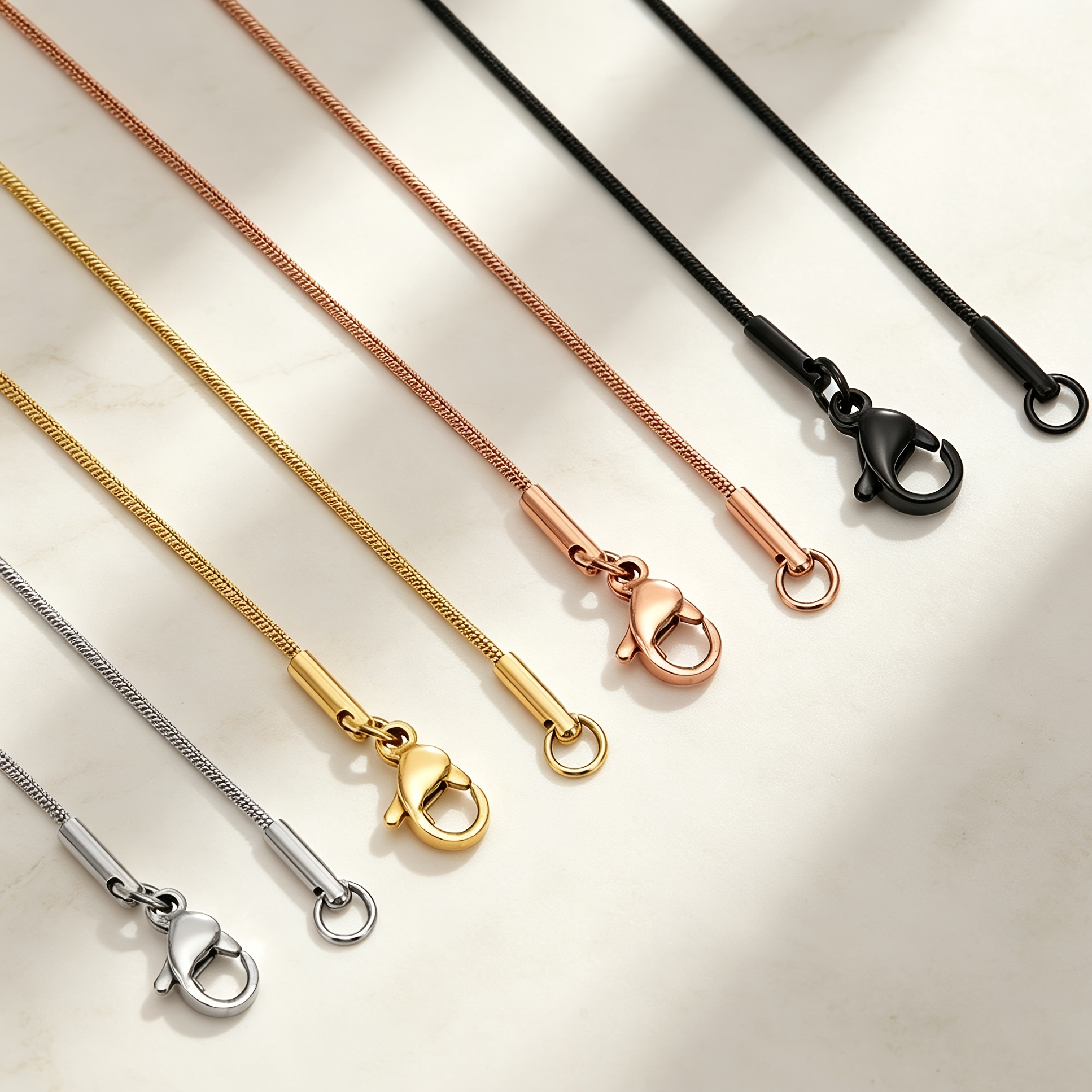 Unisex Stainless Steel Snake Chain Necklace, High Polish